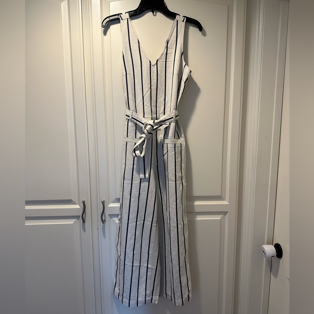 Madewell Striped Jumpsuit, Blue & White, XXS